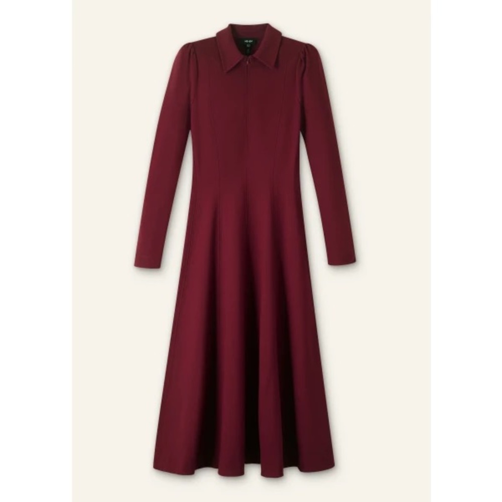 ME+EM Travel Tailoring Zip Front nursing Midi Maxi Dress Ponte Jersey career red - Picture 6 of 11